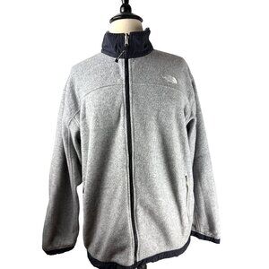 VTG The North Face Gray Full-Zip Fleece Jacket With Black Accents Men's XL